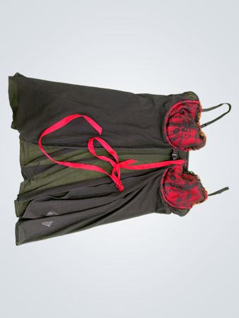 Black Lace Chemise with Red Accents