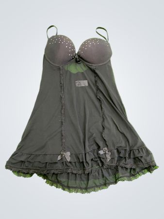 Black Chemise with Ruffled Hem