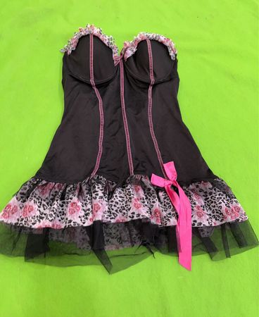 Black Floral Tutu Top
