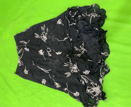 Black Floral Scarf