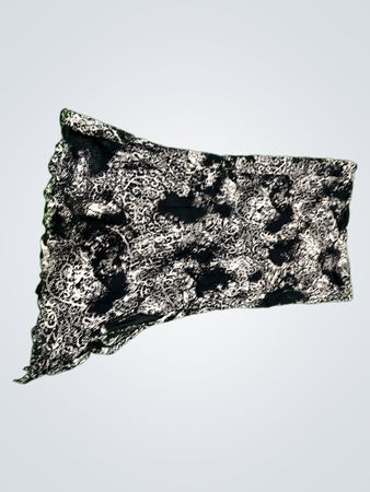 Encentro Black Patterned Bandeau Top