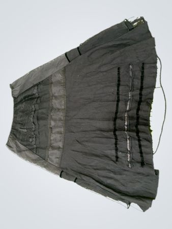 Black Tiered Midi Skirt