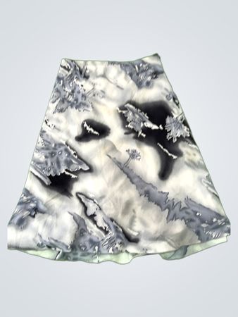 Gray and Black Floral Skirt