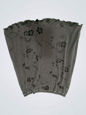 Chicc Black Floral Embroidered Tube Top