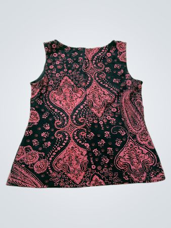Black and Pink Paisley Tank Top