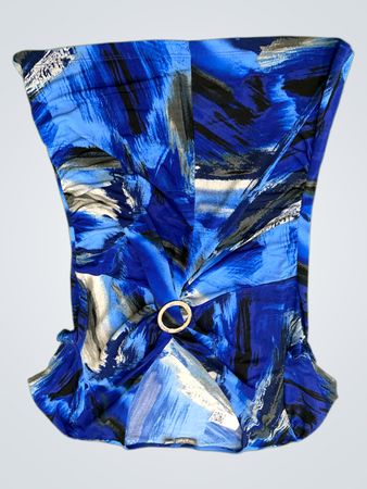 Blue Abstract Print Fabric