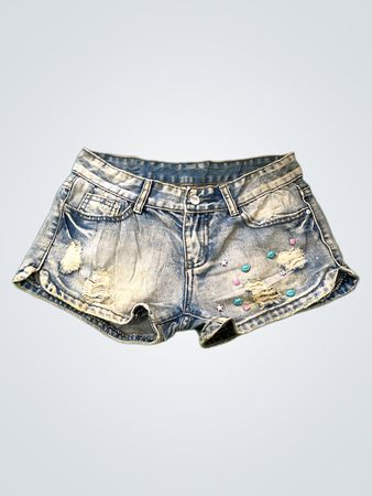 Distressed Denim Shorts