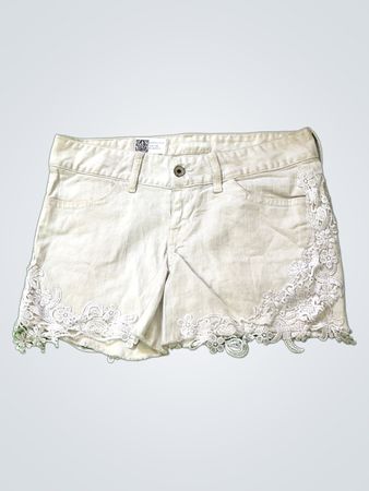 White Lace Trim Shorts