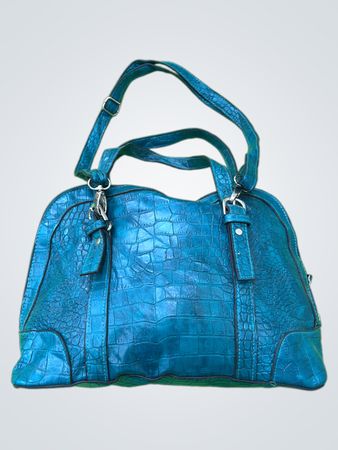 Blue Croco-Style Handbag