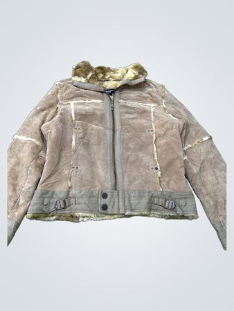 Liz Lisa Women's Suede Fur Trimmed Jacket