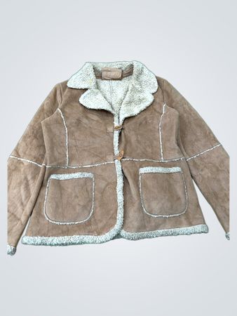Brown Suede Sherpa Lined Jacket