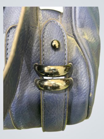 Blue Leather Handbag