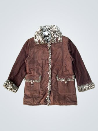 BGN Brown Faux Fur Trimmed Jacket