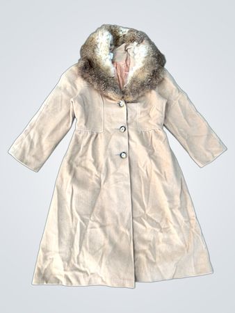 Tan Coat with Fur Collar