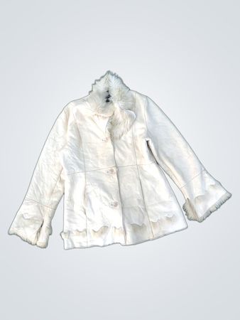Novelti Four/For Lindor Cream Faux Fur Trimmed Jacket