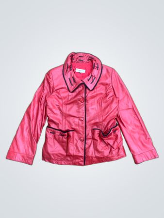 MANZOLLU CLASSIC Red Leather Jacket Size 36