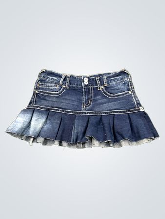 Upcycled Premium Vanity Collection Denim Mini Skirt