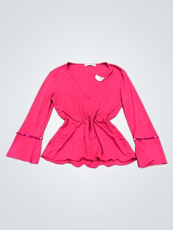 ANIYE BY Pink Bell Sleeve Top with Sequins
