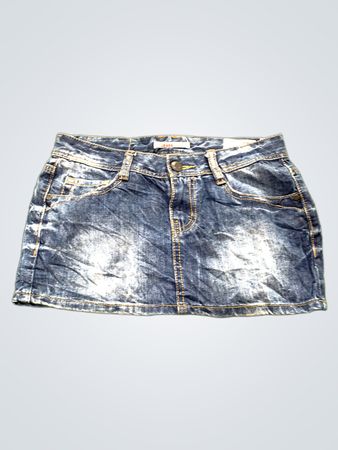 Yishion Jeans Damen Blaue Denim Minirock