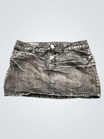 Black Denim Mini Skirt