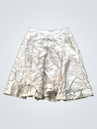 Beige Skirt with Floral Pattern