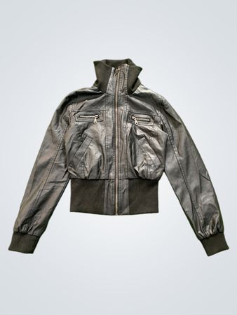 New Look Faux Leather Bomber Jacket