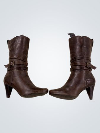 Bottes à talons en cuir marron Goodwill