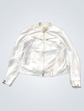 Cinti White Leather Jacket