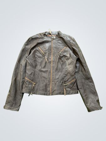 LA FÉE MARABOUTÉE Women's Brown Leather Jacket