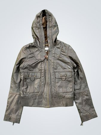 June Hooded Leather Jacket