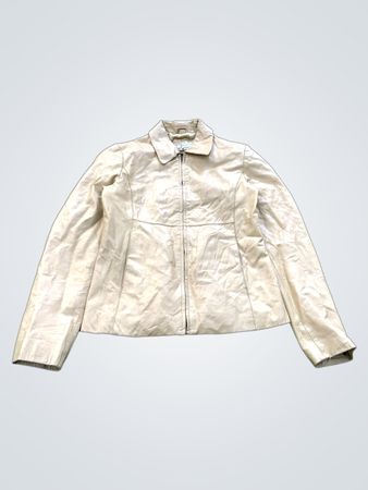 WE Women's Beige Leather Jacket