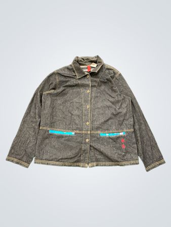 Denim Jacket with Geisha Graphic