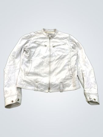 Cinti White Leather Jacket