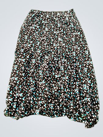 Jupe midi noire, bleue et blanche à pois East 5th pour femmes