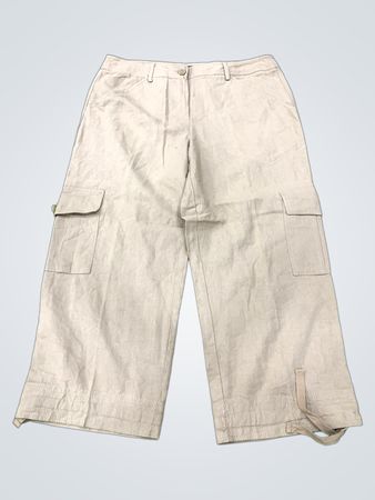 LARRY LEVINE Damen Beige Cargo-Capris Größe 10