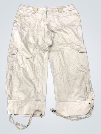 Damen Beige Cargo-Capris