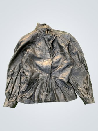 Jaqueta de couro Ann Taylor