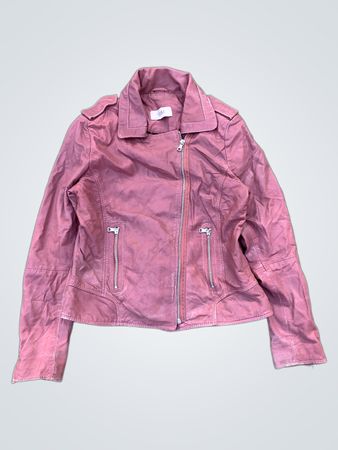 IBANA Giacca biker da donna in pelle rosa