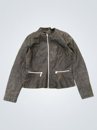 Veste motard Baccini noire en similicuir