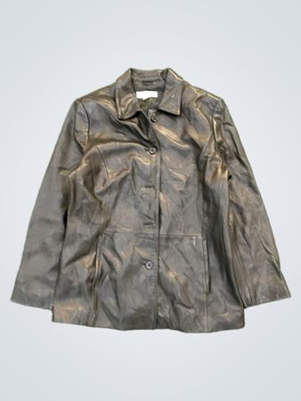 Petite Sophisticate Black Leather Jacket