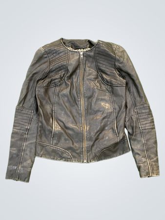 Naf Naf Leather Biker Jacket