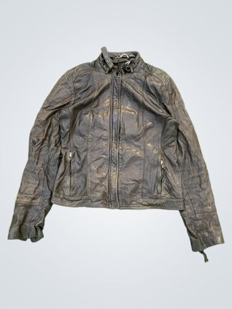 Massimo Dutti Schwarze Lederjacke