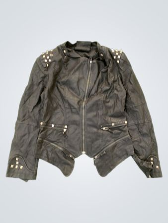 COOPER OUTWEAR Studded Black Leather Jacket