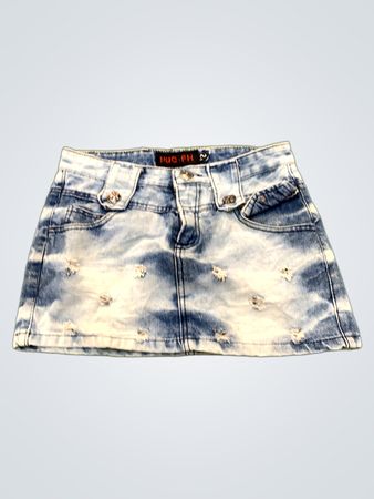 HUO-FH ausgefraster Jeans-Minirock