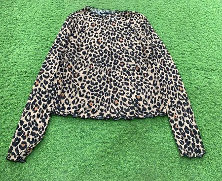 Zara Langärmeliges Oberteil mit Leopardenmuster