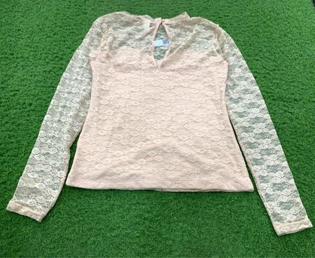 H&M Spitzenoberteil mit langen Ärmeln