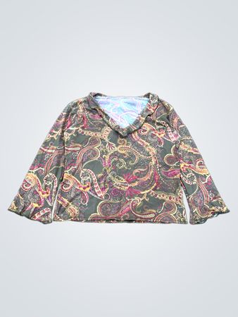 Paisley-Print-Bluse mit langen Ärmeln