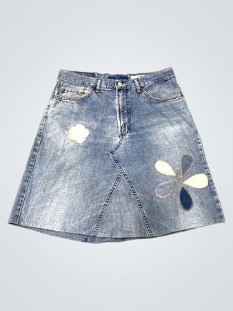 Carrera Jeans Jeansrock mit Blumen-Applikationen