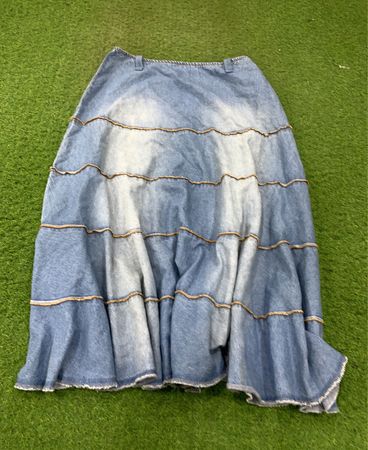 Together Denim Stufenmaxirock