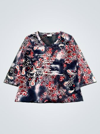 BIAGGINI Damen Oberteil mit Blumenmuster und 3/4-Ärmeln